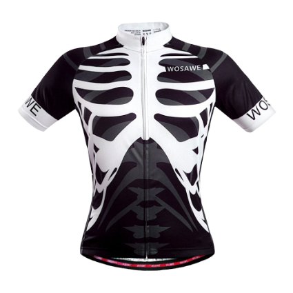 WOSAWE Mens Breathable Short Sleeve Cycling Jersey 3D Padded Short Quick Dry