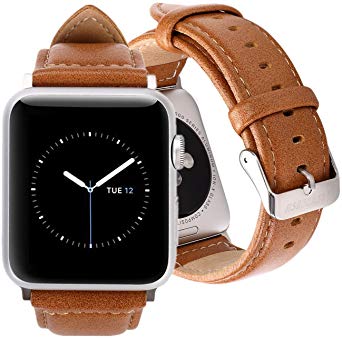 Jisoncase Compatible Band for 42MM and 44MM Apple Watch Series 4,Series 3 Series 2 and Series 1, Brown (TC-AW4-20M20)