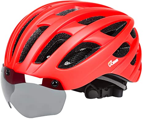 JBM Adult Bike Helmet with Removable Magnetic Visor Cycling Helmets for Men Women Safety Protection CPSC Certified Adjustable Lightweight Helmet (Black)