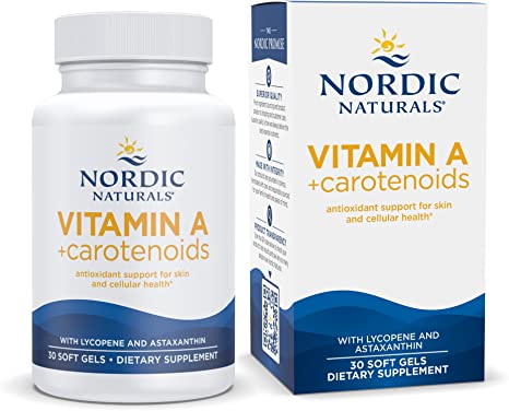 Nordic Naturals Vitamin A   Carotenoids, Unflavored - 30 Soft Gels - Lycopene & Astaxanthin - Supports Skin, Cellular Health - Non-GMO - 30 Servings