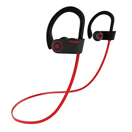 Bluetooth Headphones MRS LONG Yuanguo2 Best Wireless Sports Earphones with Micphone IPX7 Waterproof HD Stereo Sweatproof Earbuds for Running Workout 8 Hour Battery Noise Cancelling Headsets (Red)