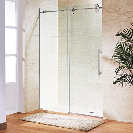 VIGO Elan 44 to 48-in. Frameless Sliding Shower Door  with .375-in. Clear Glass and Stainless Steel Hardware