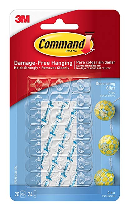 3M Command Command Decorating Clips, Clear, 60-Clip