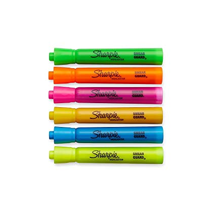 Sharpie Accent Tank-Style Highlighters, 6 Colored Highlighters (25076), 3 sets