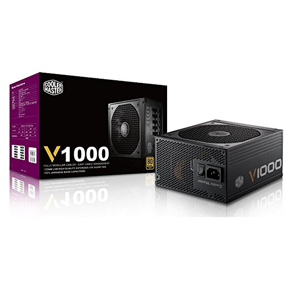 Cooler Master V1000 - Fully Modular 1000W 80 PLUS Gold PSU with Silencio Silent 135mm fan