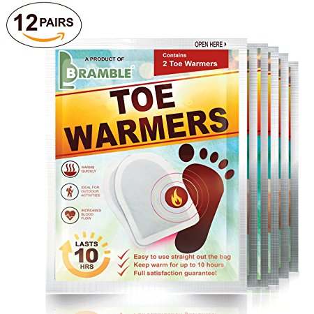 12 Pack Sets - Premium Hand Warmers, Toe Warmers or Body Warmers to ensure Maximum Warmth & Comfort in Winter (Please choose below)