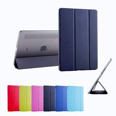 Smart Cover for iPad Air2,Fullmosa Leather Case ipad6,Black.