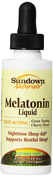 Sundown Naturals Sublingual Melatonin Liquid Cherry Flavor, 2 Ounces