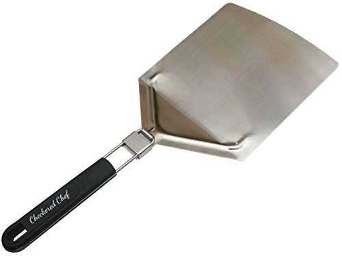 Stainless Steel Pizza Peel With Folding Handle. Paddle Size 9.5 x 13 Inches Great For Baking Homemade Pizza And Bread. Best Tool For Pizza Makers, Outdoor Pizza Ovens And Barbecues. Dishwasher Safe.