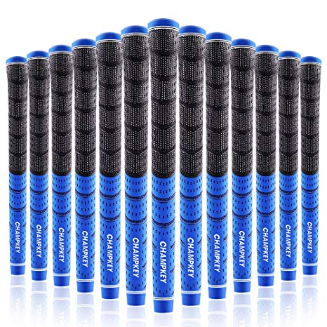 Champkey Multi Compound Golf Grips Set of 13(Free 13 Tapes Included) - All Weather Cord Rubber Golf Club Grips Ideal for Clubs Wedges Drivers Irons Hybrids