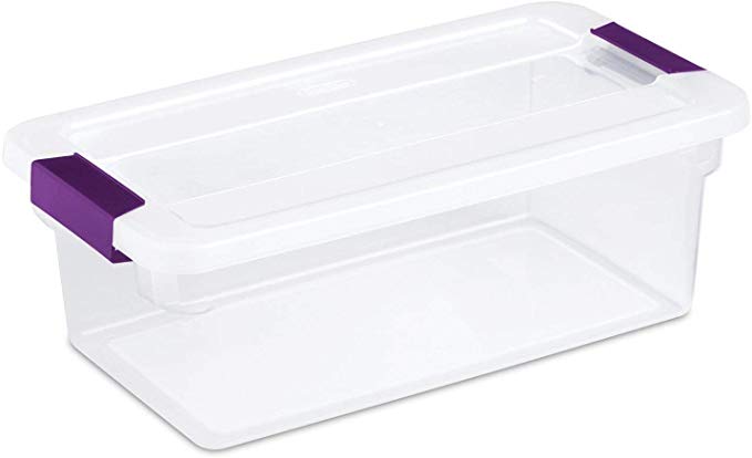 STERILITE 17511704 6-Quart (6qt) Clearview Latch Box Storage Tote Container - 4 Bins