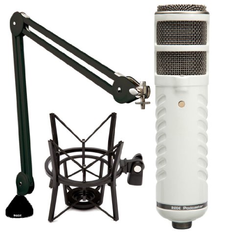 Rode Podcaster Booming Kit: Podcaster, PSA1 Arm, and PSM1 shock mount