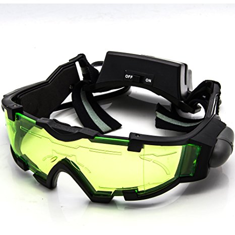 Allytech Green Lens Adjustable Elastic Band Night Vision Goggles Glasses Eyeshield M2 Great Toy for Kids
