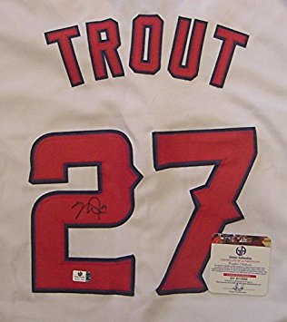 Mike Trout Los Angeles Angels Autographed White #27 Jersey COA