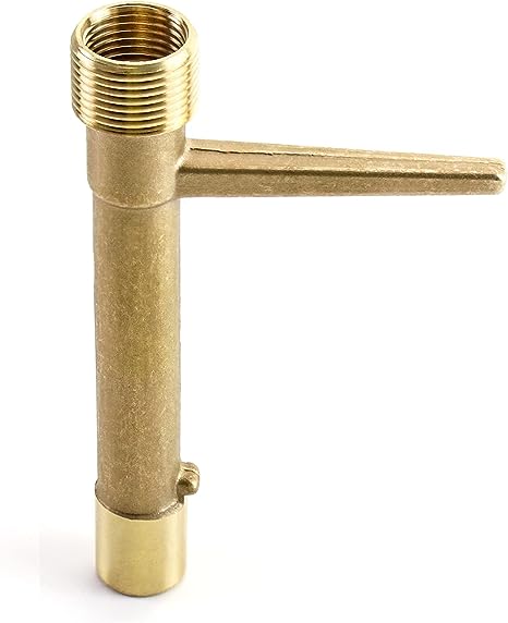 QWORK Quick Coupling Valve Key, 3/4 Inch Brass Irrigation Tool Sprinkler Key for Agricultural, Yard, Garden