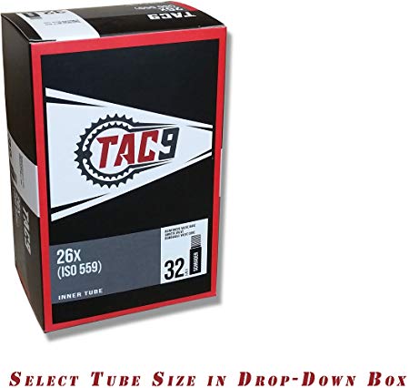 TAC 9 Bike Tubes, 26" Standard Schrader Valve - Select Your Size