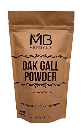 MB Herbals Pure Oak Gall Powder 100g / 3.5 oz - 100% Pure Quercus Infectoria / Majuphal / Manjakani - May help in Vaginal Tightening & Bleeding Gums