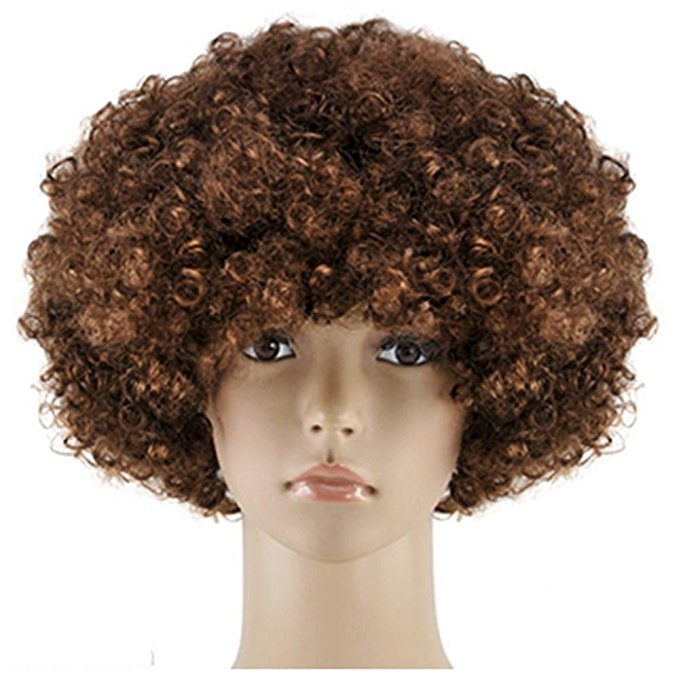 Dasbayla Unisex Afro Short Wig Curly Multicolour Halloween Hair Accessory