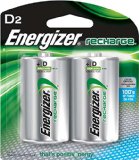Energizer Recharge D Batteries 2 Pack