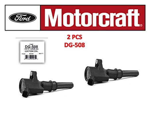 Motorcraft DG508 Ignition Coil for Ford 4.6L 5.4L V8 DG457 DG472 DG491 CROWN VICTORIA EXPEDITION F-150 F-250 MUSTANG LINCOLN MERCURY EXPLORER DG-508 3W7Z-12029-AA set of 2