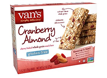 Van's Simply Delicious Gluten-Free Snack Bars, Cranberry Almond, 5 Count
