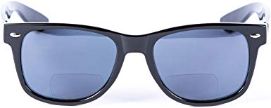 Classic Style Bifocal Reading Sunglasses for Men and Women, Outdoor Sun Readers - Hard Carrying Case Included