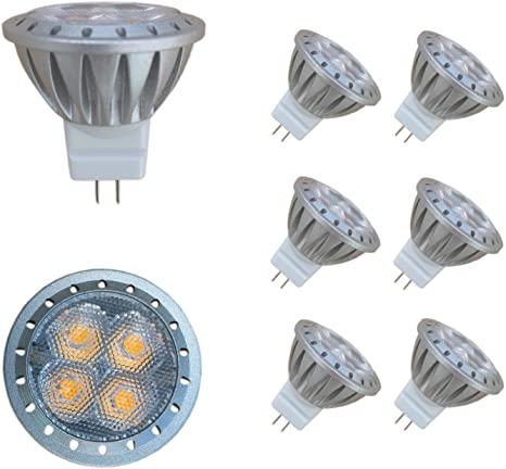 ALIDE MR11 GU4 Led Bulbs 3W,20W 35W Halogen Replacement Equivalent,2700K Soft Warm White,12V Low Voltage Bulb Spotlight for Outdoor Landscape Accent Track Lighting,Not Dimmable,35mm,250lm,30°,6pcs