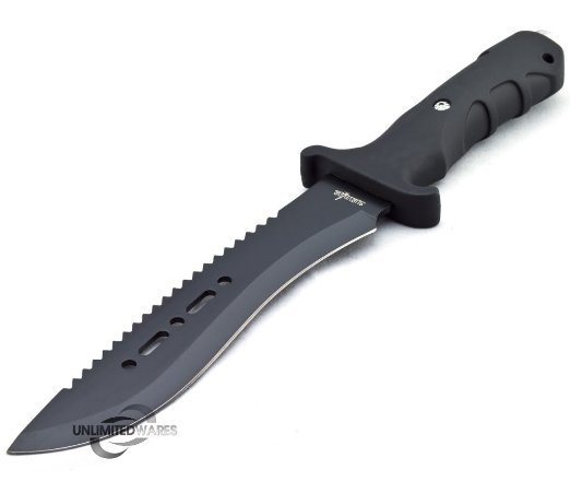 Unlimited Wares Heavy Duty Military Tactical Survival Knife 12-Inch Overall