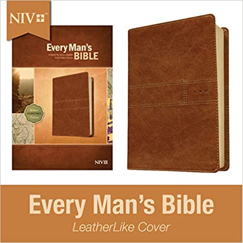 Every Man's Bible NIV, Deluxe Journeyman Edition (LeatherLike, Tan) – Study Bible for Men with Study Notes, Book Introductions, and 44 Charts