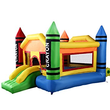 Costzon Inflatable Crayon Bounce House Castle Jumper Moonwalk Bouncer Without Blower