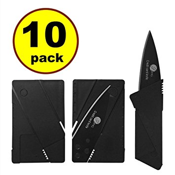 10 pack Credit Card Knife Folding Blade Knife Pocket Mini Wallet Camping Outdoor Pocket Tools Folding Tactical Knife survival knife By JJMG