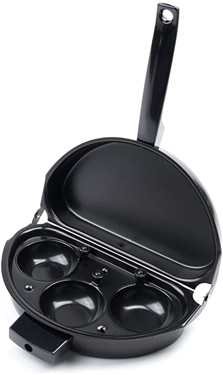 Fox Run 4498 Non-Stick Omelette Pan with Egg Poacher Set, Carbon Steel