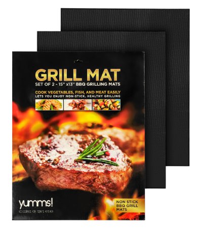 Yumms! BBQ Grill Mat Set of 2 15"x13"