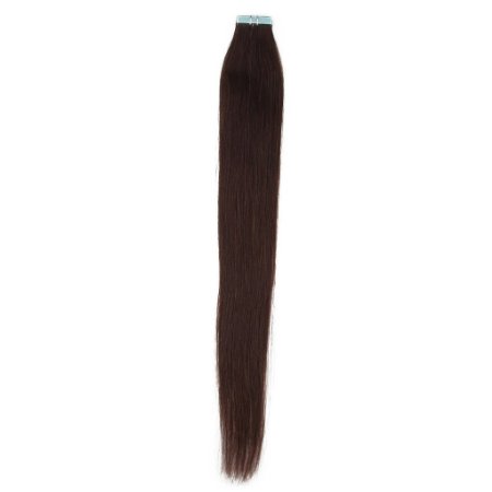 Full Hair 18 Inch Popular Multi-Colors Dark Brown (#2) Tape in Premium Remy Human Hair Extensions 40 Pcs Per Set 100g Weight Straight Human Hair Tape Hair Extensions
