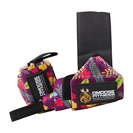 DMoose Fitness Wrist Wraps – Premium Quality, Strong Fastening Straps, Thumb Loops – Maximize Your Weightlifting, Powerlifting, Bodybuilding, Strength Training & Crossfit