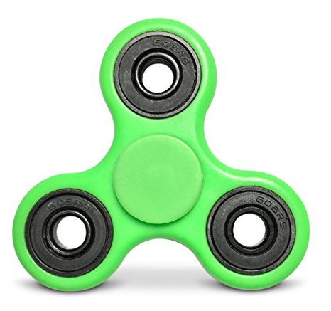 Serenilite Glow Fidget Spinner Toy with Premium ABS Ceramic Bearings - Perfect for Children and Adults with ADD, ADHD, Anxiety, OCD - Great for Focusing & Optimal Stress Reducing (Glow Green)