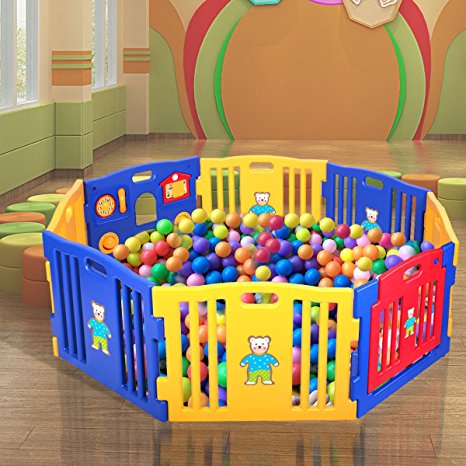 JAXPETY Baby Playpen Kids 8 Panel Safety Play Center Yard Home Indoor Outdoor New Pen