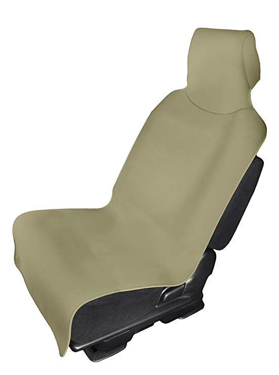 Neoprene Car Seat Cover Waterproof Seat Protector- Protects Your Trucks, SUV and Cars from Sweat, Dirt, Stain - Best for Workout, Yoga, Athletes, Runners, Dogs (Beige)