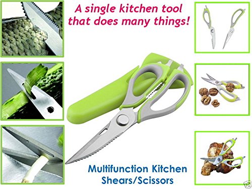 Lux Decor Kitchen Collection Shears - Come-Apart Heavy Duty Multi-function Kitchen Scissors Dishwasher Safe Can Opener and Nut CrackerWeight