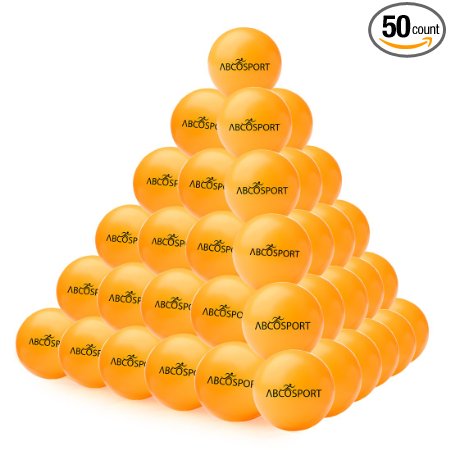 Ping Pong Balls – Set of 50-Pack Professional Grade Table Tennis Balls – 40mm Orange Balls – Ideal for Advanced or Serious Training – Recommended for Beginners, Exercise & Sports