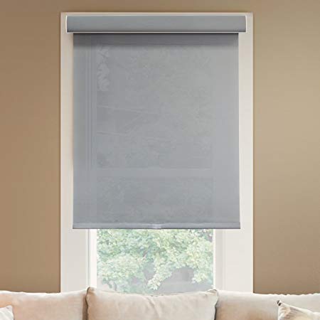 CHICOLOGY Deluxe Free-Stop Cordless Roller Shades No Tug Privacy Window Blind 27" W X 72" H Pebble (Light Filtering)