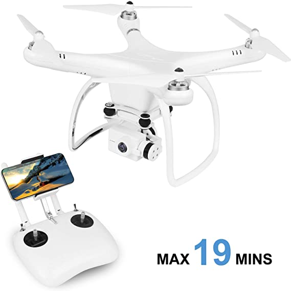 UPAIR One Plus Drone with HD 2.7K Camera & APP Transmit Live Video, Quadcopter Drone with Follow Me/GPS Position Hold/Altitude Hold/One Key Return, Easy Drones for Beginners