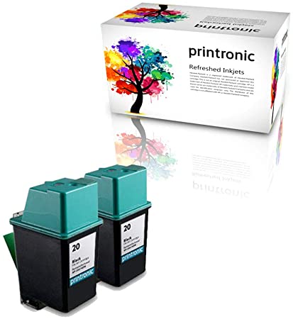 Printronic Remanufactured Ink Cartridge Replacement for HP 20 C6614DN (2 Black)