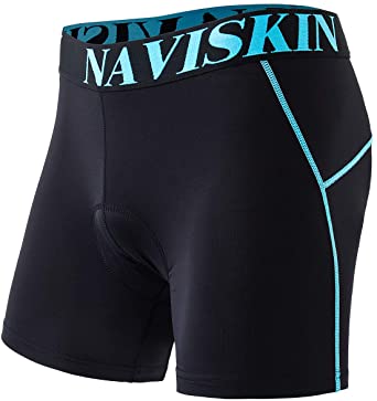 Naviskin Men's Bike Cycling Underwear Shorts 3D Padded Lightweight Quick Dry Bike Biking Shorts Underwear