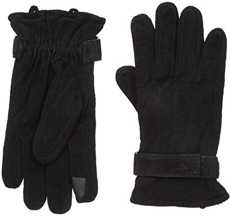 Dockers Men's Suede Gloves with Knit Insert and Strap