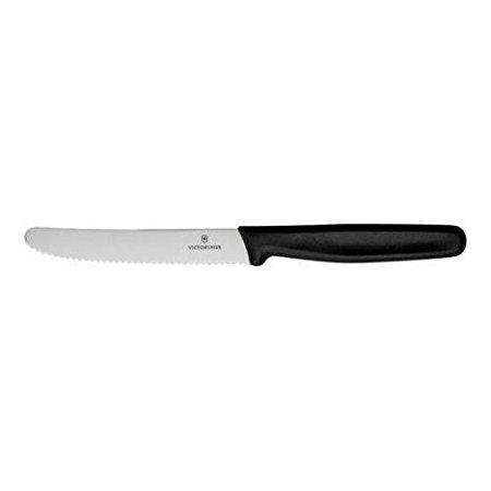 Victorinox Steak, 4.50" Serrated, Round Tip, Black Polypropylene Handle