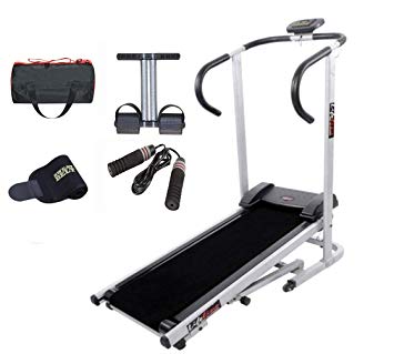 Lifeline Manual Treadmill Machine for Walking and Running at Home| Bonus Tummy Trimmer | Skipping Rope | Gym Bag And Sweat Belt for Stomach Exercise