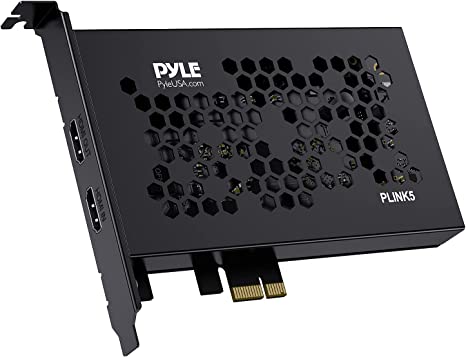 PLINK5 HDMI Video Capture Card By Pyle- PCI-E Gen2 4K HDMI-to-USB Audio-Video Recording- HD Zero-Lag & Ultra-Low Latency Live Broadcasting, Gaming, Streaming- Record Via DSLR Camcorder or Action Cam