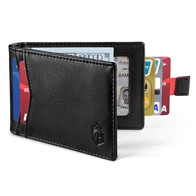 Minimalist Slim Bifold Front Pocket Wallet with Money Clip for men,Effective RFID Blocking & Smart Design