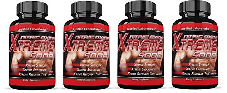 Nitric Oxide Xtreme 5000 Muscle Growth Testosterone Booster Supplement 60 Capsules Per Bottle 4 Bottles